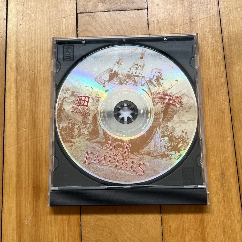 Age of Empires Microsoft PC CD-ROM 1997 French Edition RTS Strategy Game Disc